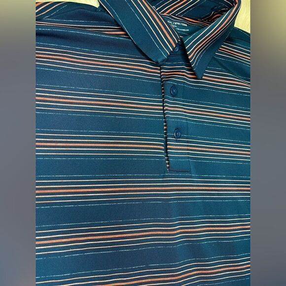 Under Armour Turquoise striped Performance polo Sz 2XL - Picture 2 of 8